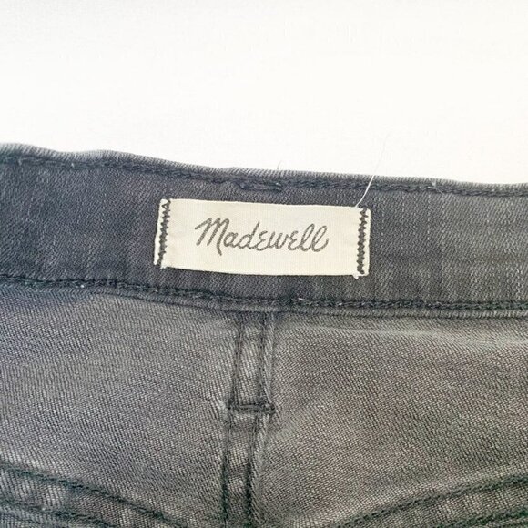 Madewell distressed black raw hem button fly 9" high-rise skinny skirt - 27 - Picture 4 of 10
